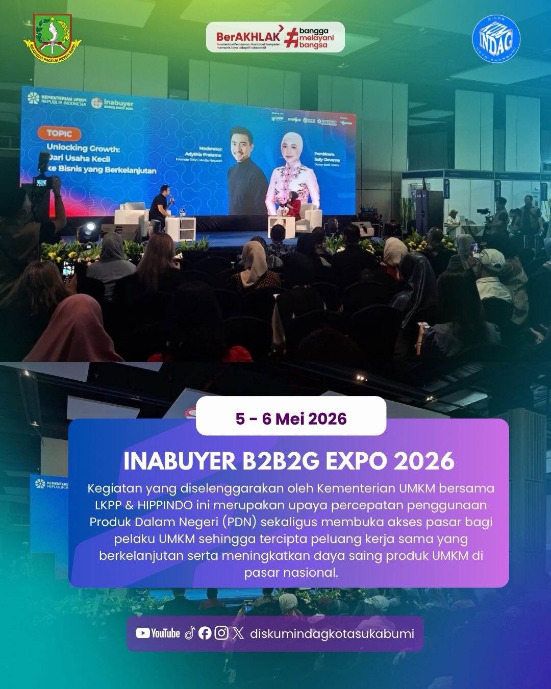 Kepala Dinas Kumindag Kota Sukabumi menghadiri Inabuyer B2B2G Expo 2026